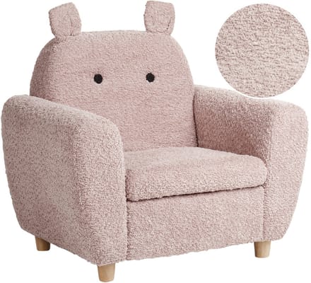MARIBO - Kinderfauteuil - Pastelroze - Bouclé