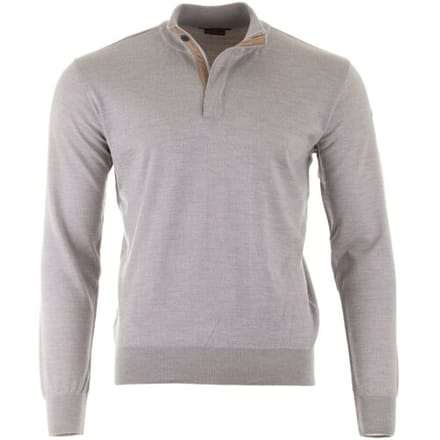 Paul & Shark Trui Wool Half Zip Alcantara Trimmings Grijs / male