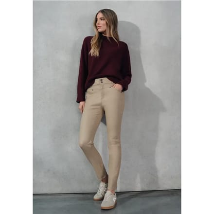 Slim Fit broek met coating