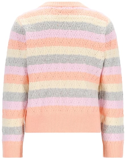 NONO - Kiddo Striped Knitted Sweater - Light Peach - Maat 104