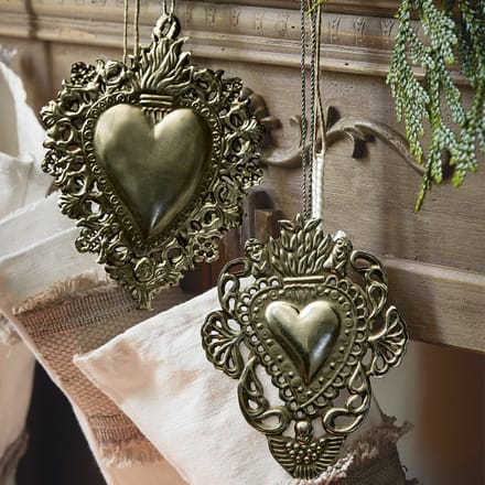 LOBERON Decoratief ornament set van 2 Medes messing