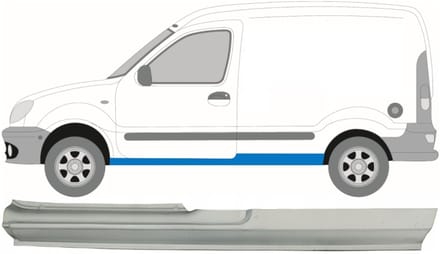 Volledige dorpel voor Renault Kangoo 1997-2008 / Links