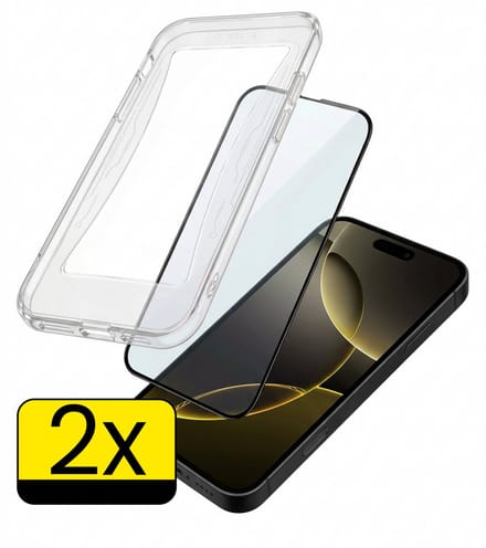 Screenprotector - Geschikt voor Apple iPhone 16 Pro - 2 Stuks - Met Installatie Kit - Beschermglas - Gehard Glas - Tempered Glass - Screen Protector