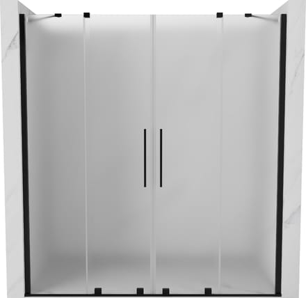 Mexen Velar Duo schuifdouchedeur 200 , matglas, zwart - 871-200-000-32-70