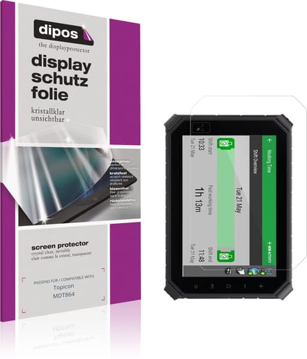 dipos – 2x Beschermfolie geschikt voor Topicon MDT864 | Krasbestendige & heldere Screenprotector Ultra-Thin