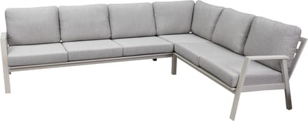 Barolo hoek loungeset 3 delig aluminium latte zand