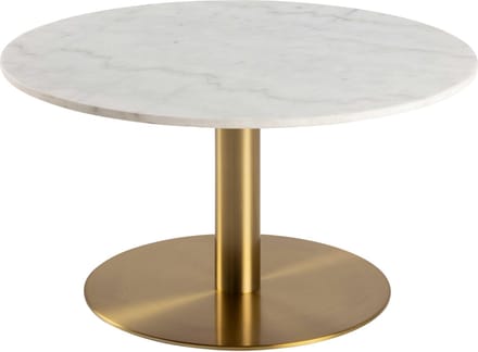 Giga Living Salontafel Menno - Wit Marmer/Goud - Ø80x45cm
