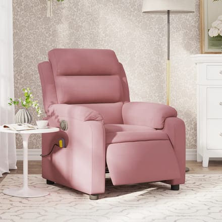 vidaXL - Massagestoel - elektrisch - verstelbaar - fluweel - roze