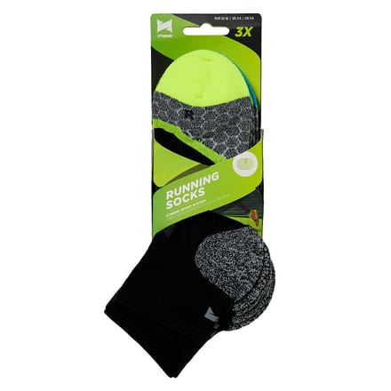 Hardloop sokken - Unisex - Multi zwart - 45/47 - 3-Paar