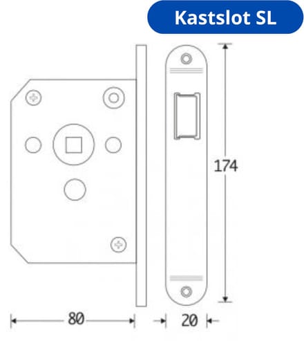 Kastslot Mauer mat nikkel ongelakt