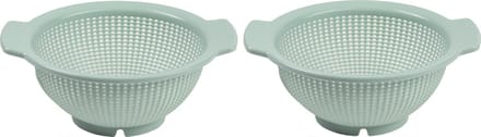 Plasticforte Vergiet - Set van 2x stuks - kunststof - zeep - D23 x H10 cm - mintgroen