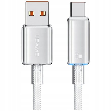 USAMS Cloud Series Kabel USB-A naar USB-C 1,2m 6A Wit