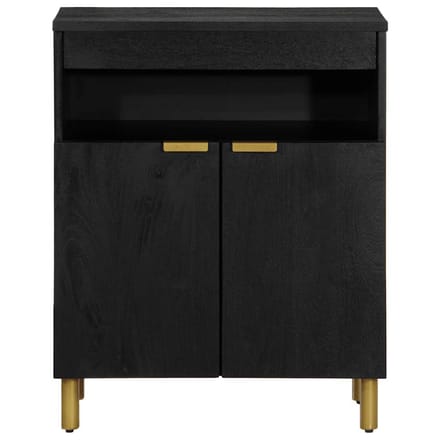 vidaXL - Dressoir - 60x33x75 - cm - bewerkt - hout - zwart