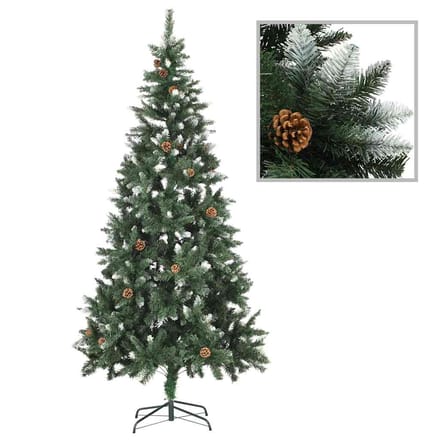 vidaXL - Kunstkerstboom - met - verlichting - en - kerstballen - 210 - cm