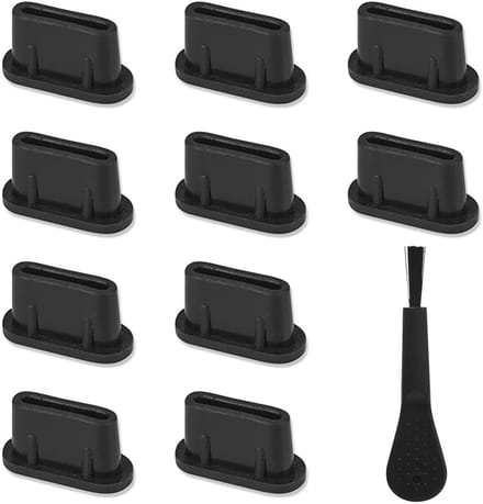 MTTproducts - Set van 10 USB C Stofkappen met Reinigingsborstel