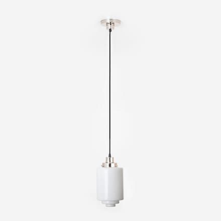 Hanglamp aan snoer Getrapte Cilinder Medium 20's Nikkel - Art Deco Trade