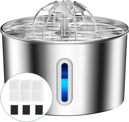 Drinkfontein Kat - Kattenfontein met Sensor en Filter - Drinkbak Hond -Zilver