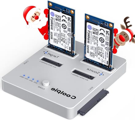 SSD Duplicator - Harde Schijf Kloner - Offline Data Kopiëren - 3-in-1 Compatibiliteit - Tot 22 TB - Zilver