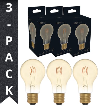 LED's Light LED Lampen E27 goud - Spiraal lamp - Dimbaar extra warm wit licht - 3PACK