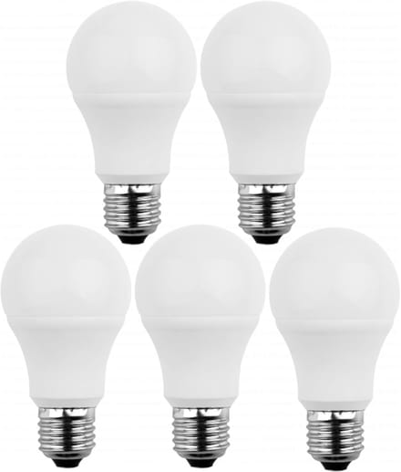 Blulaxa LED SMD-lamp A60, set van 5, E27, 5,5W, 2700K, 470lm