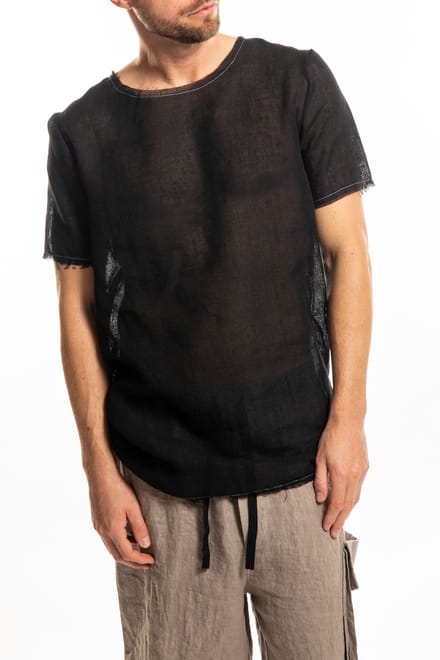 Takeshy Kurosawa T-shirt Lino Mannen zwart