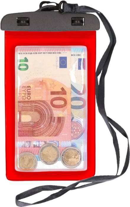 Bellatio Design geldbuidel nektasje rood - waterdicht - veilig - compact