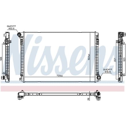 Radiator, motorkoeling NISSENS 606704