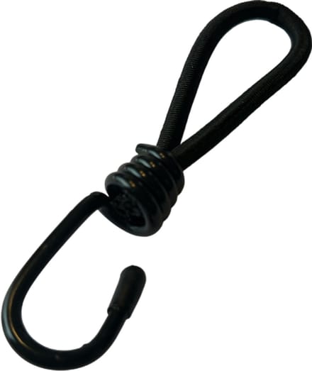 Spanelastiek met haak - 25 st - 13cm - Zwart - tent - boot - schaduwdoek
