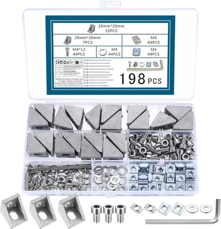 Aluminium Profielen - Hoekverbinders - Frame Constructie - 90 Graden Hoek - 20 x 20 cm - Zilver