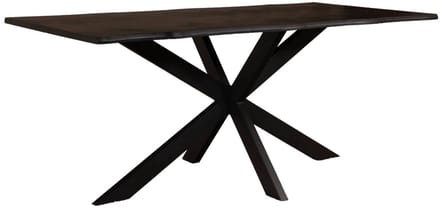 Eettafel langwerpig visgraat 180cm Otis zwart langwerpige tafel MDF eetkamertafel