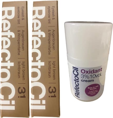 RefectoCil 2 stuks Lichtbruin + 100ml Crème Oxidant