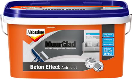 Alabastine Muurglad Beton effect structuurverf - Antraciet - 5 liter