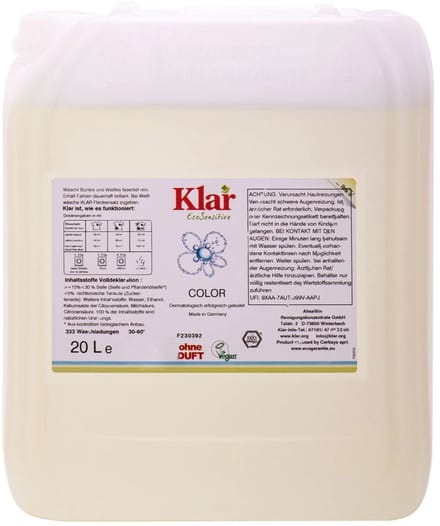 Vloeibaar Wasmiddel Kleur 20L Zonder Parfum Kleurbehoud