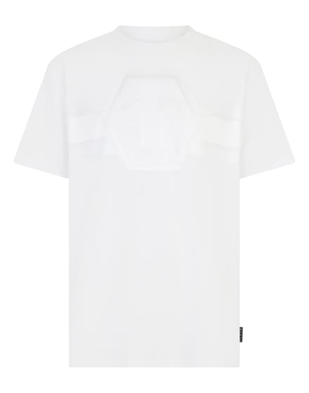 Round Neck T-Shirt Jacquard Hexagon Line
