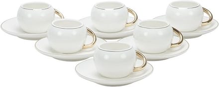 BRICARD ESPRESSO SET 2961 12/S-1 | WIT - GOUD 12-DELIG