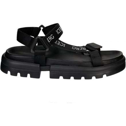 Iceberg heren leren sandalen nieuw italië - Maat: 43 black