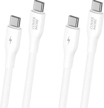Usb C kabel - 2 stuks - Usb C naar usb C - Oplaadkabel met usb C aan beide kanten - Snellader - 1m - Wit