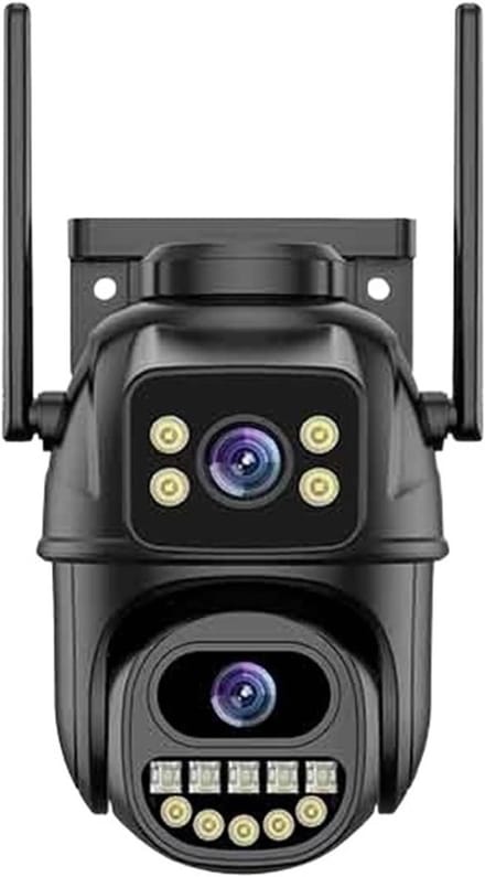 Beveiligingscamera Buiten - IP Camera WiFi - Huisbeveiliging - Dubbele Lens Dubbel Scherm - 8MP HD - Wit