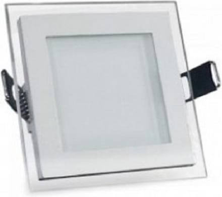 6w Led paneel - inbouwspot - vierkant - Glas - 6000K - Koud wit