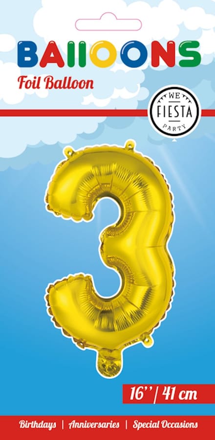 Folieballon 16" nmr. 3 - Goud