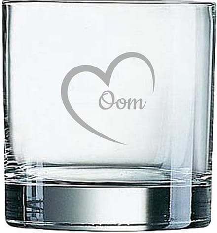 Gegraveerde Whiskeyglas 38cl Oom met hartje