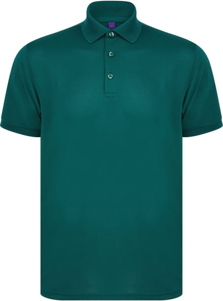 Henbury Herenpolo in gerecycleerd polyester H465 - Bottle Green - XS