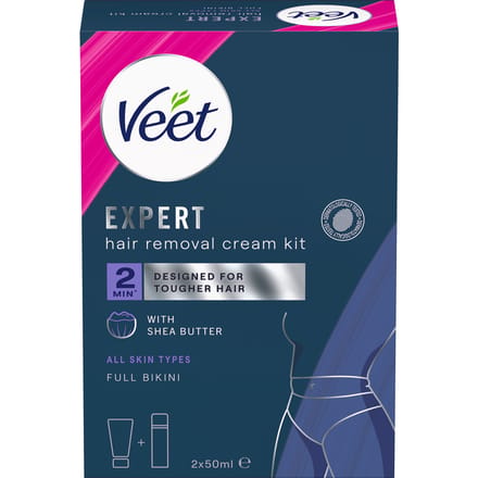 Veet Expert Volledige Bikini Ontharingspakket Alle Huidtypen 2 x 50 ml