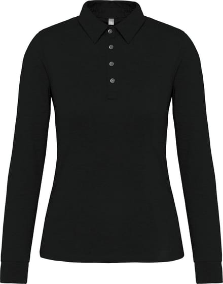 Kariban Damespolo lange mouwen van jersey K265 - Black - M