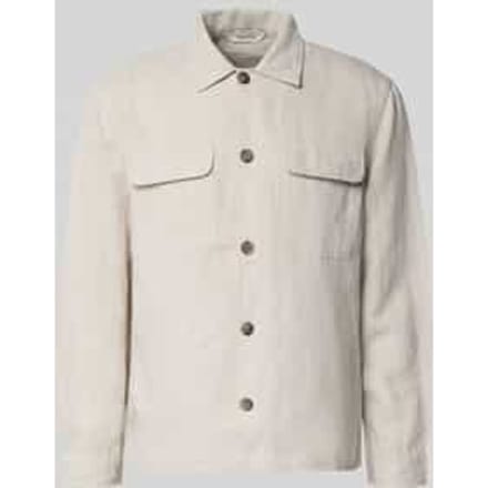 Hemdjack met relaxed fit van mix van katoen en linnen model 'LEROY'