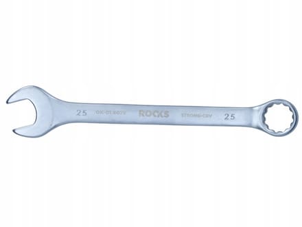 ROOKS Ring- en dopsleutel 25 mm, 31CrV3 staal, Dubbel Chroom