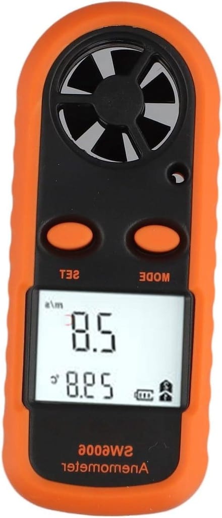 Digitale Anemometer - Windmeter Temperatuurmeter - Wind Snelheid Meten - Vijf Eenheden Schakelbaar - 108 x 39 x 20 mm