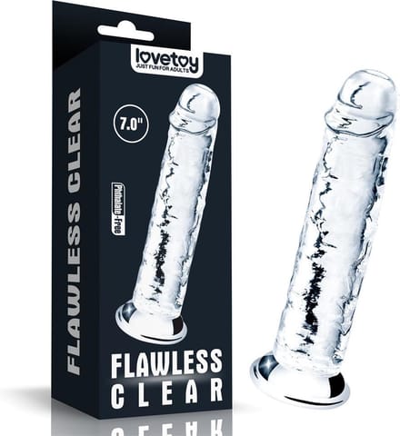 Lovetoy - Flawless - Dildo - 18 x 3,5 cm - Transparant
