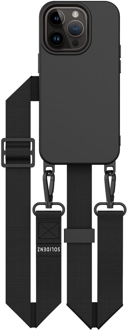 Solidenz hoesje geschikt voor iPhone 15 Pro Max – Collection met afneembaar koord – geschikt voor MagSafe – zwar