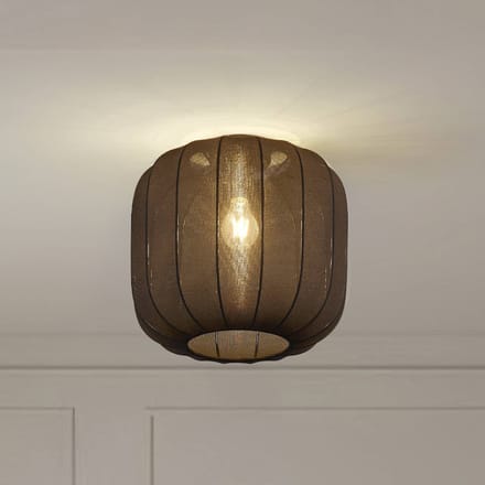 Lindby - plafondlamp - 1licht - Stof - H: 32 cm - E27 - zwart